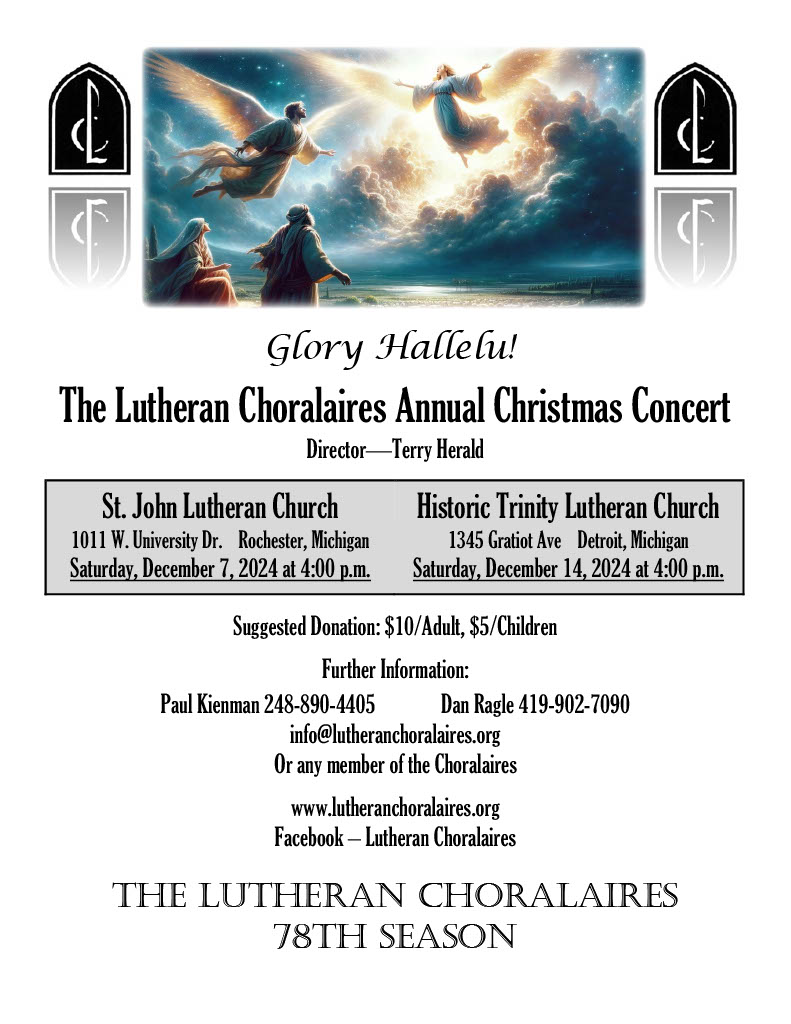 Lutheran Choralaires Christmas 2024 Flyer